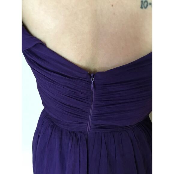 J.Crew Serena Silk Chiffon Dress Purple Size 4 - Picture 4 of 11